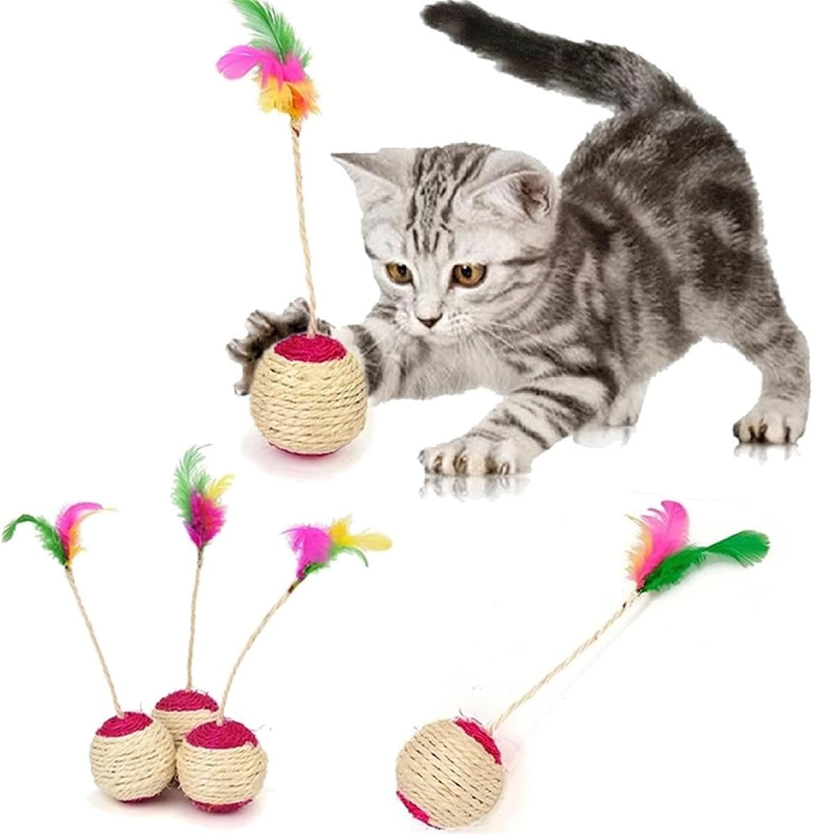 CAT TOY CAT SISAL SCRATCHING BALL